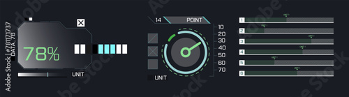 Futuristic hud dashboard display virtual reality technology screen. 
Big collection HUD, UI design. Futuristic User Interface set. 
Statistics, infographic 