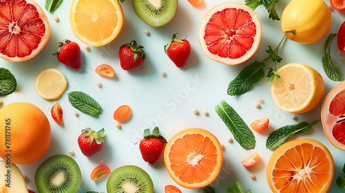 Fruit Symphony: Fresh and Vibrant Citrus Composition