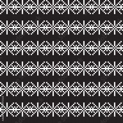 Monochrome Christmas Fair Isle Seamless Pattern Design