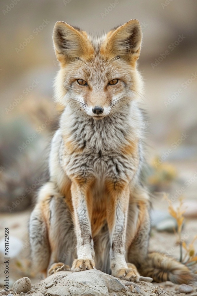 AI generated illustration of a Tibetan Sand Fox (Vulpes ferrilata)