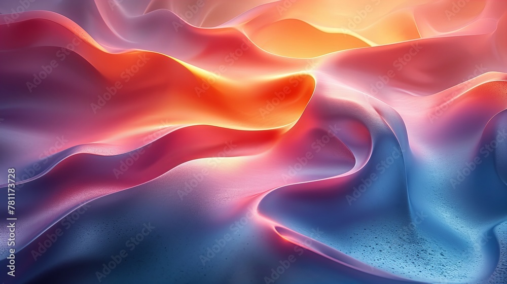 Obraz premium Abstract Iridescent Waves With Intense Pink and Blue Hues in Macro Photography