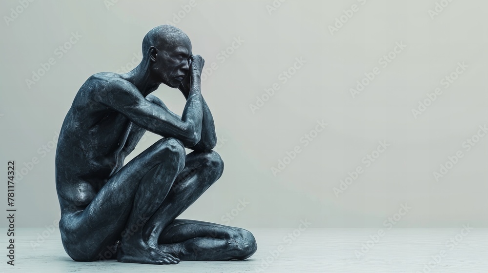 Fototapeta premium Thinker man concept close up Generated AI