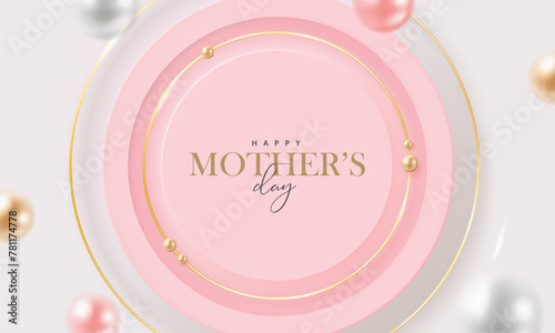 Mother's day banner with pearls. 