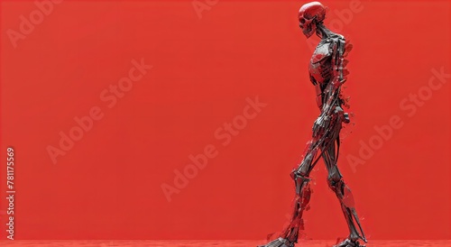 3D render Gynoidstanding isolated on color background