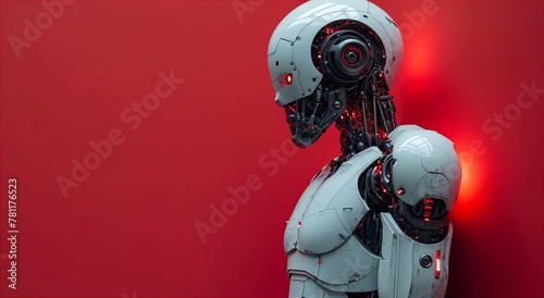 Red Advanced Robotics Theme Background © AI PIC