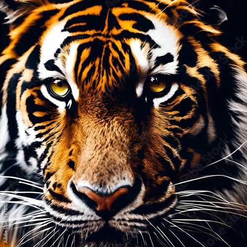 AI generated illustration of a portrait of a tiger s face