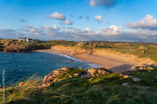 Beautiful view of the coastline on a sunny day in Donegal, Ireland