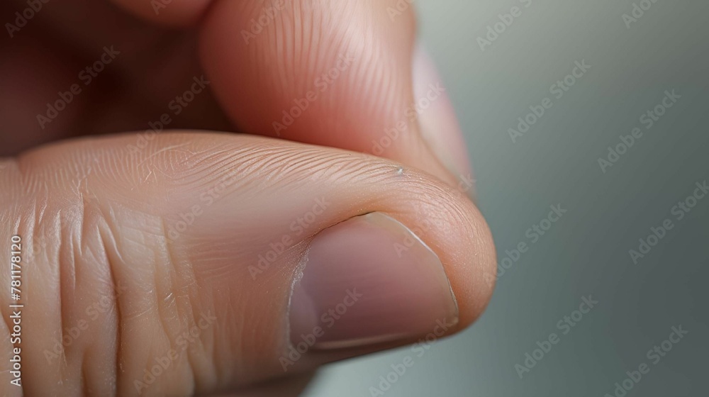 AI generated illustration of A closeup of a person's thumb and index fingers