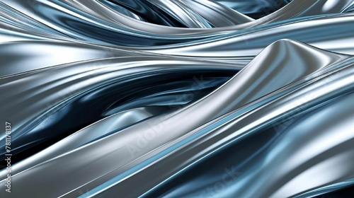 abstract shiny blue metal fabric background photo, satin material texture for decoration and design