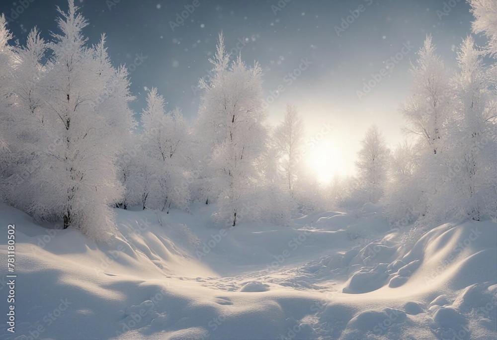 3D Winter Wonderland: A Space of Serene Snow