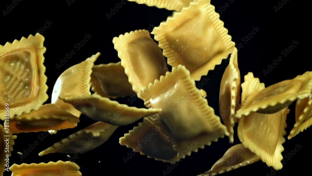 Super slow motion Italian ravioli. High quality FullHD footage Super slow motion Italian ravioli. High quality FullHD footage
