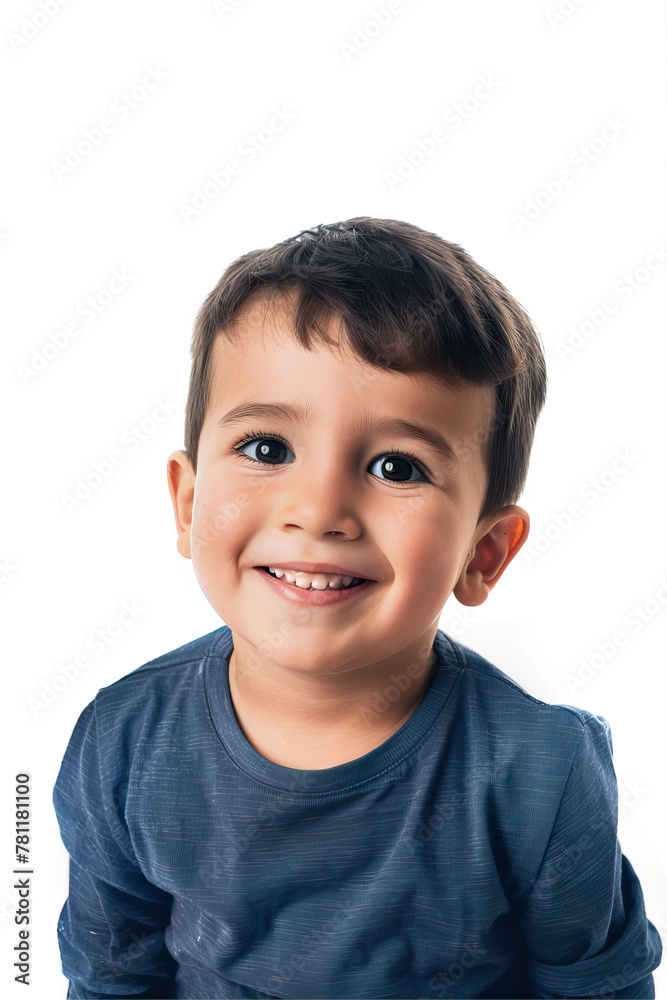 Little boy smiling on white background
Little boy smiling on white background