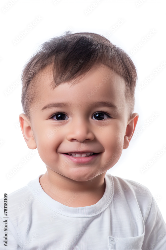 Little boy smiling on white background
Little boy smiling on white background