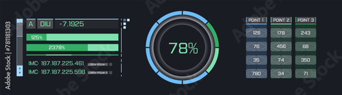 Futuristic hud dashboard display virtual reality technology screen. 
Big collection HUD, GUI elements for VR, UI design. Futuristic User Interface set. 
Statistics 