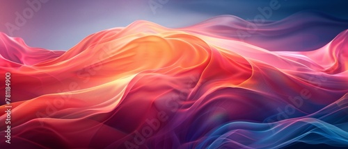 Vibrant abstract with flowing fabrics in a dance of red and blue hues, suggestive of heat and coolness.