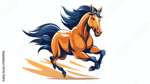 Fototapeta Naklejka Na Ścianę i Meble -  Horse Logo lovely little animal character Galloping
