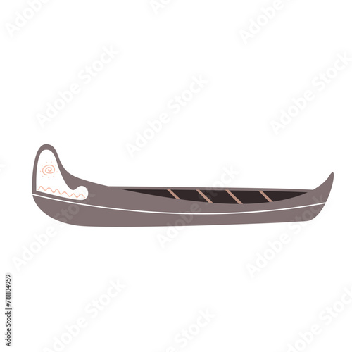 Canoe. Vector illustration of a canoe isolated on white background © Toltemara
