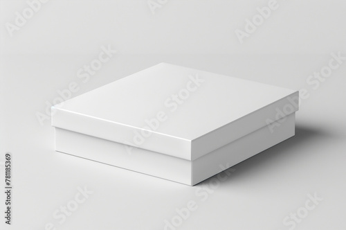 Box mockup on white background, white box, 3D