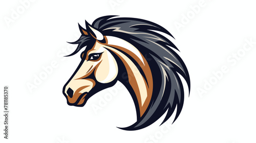 Horse logo template Vector icon design 2d flat cart