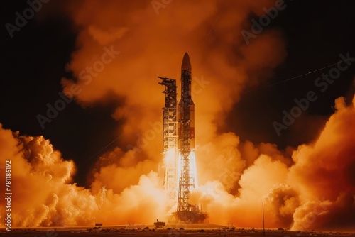 Space Exploration: Satellite Launch Spectacle