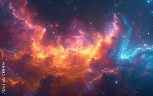 the beautiful galaxy has a very colorful sky filled with bright stars