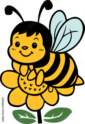 Bee cartoon vector illustration