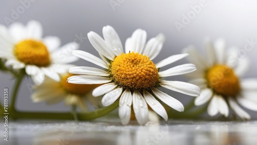 chamomile close-up on a light background