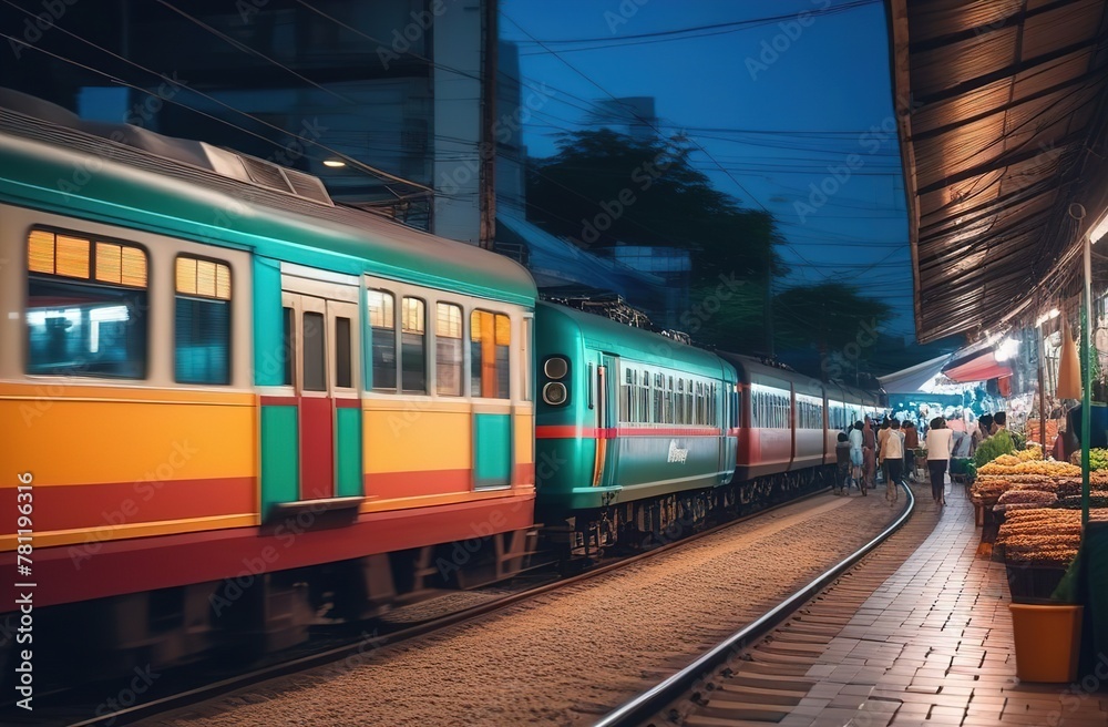 Naklejka premium Night market country