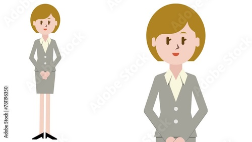 Animation of a woman giving a presentation (loop playable)