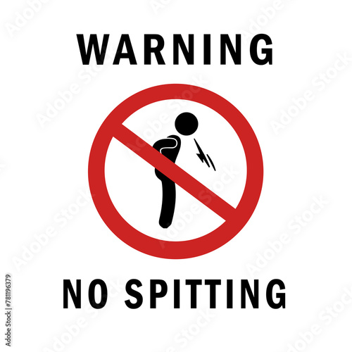 warning no spitting sign element design.