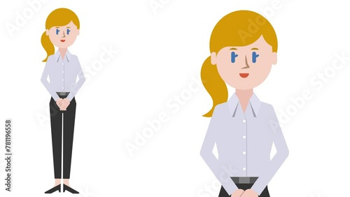 Animation of a woman giving a presentation (loop playable)