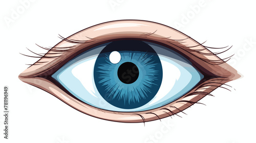 Human eye symbol 2d flat cartoon vactor illustratio