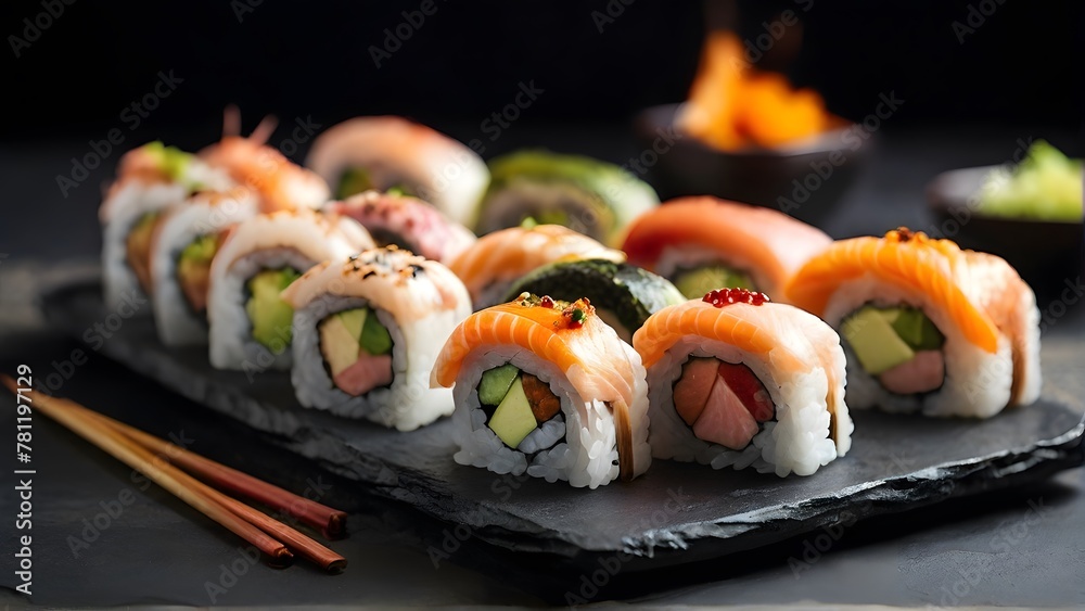 sushi and chopsticks sushi and chopsticks
