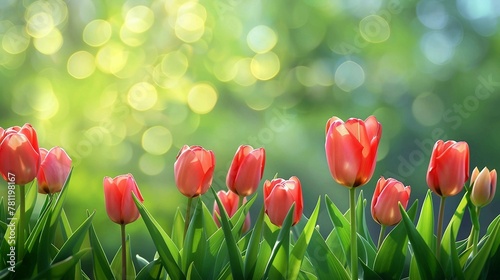 Nature background with tulip flowers