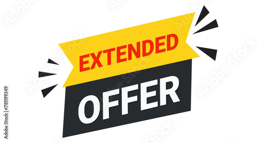 Extended offer banner. Extended Offer label. Vector