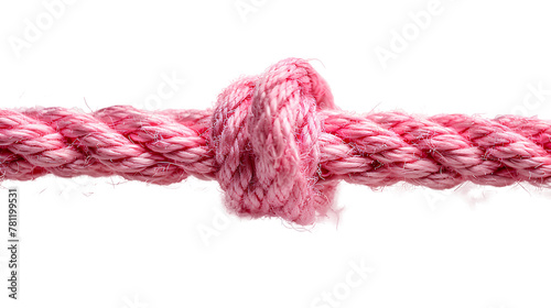 Pink rope with knot PNG. Pink thick string with rope in the middle isolated. Shoe lace string PNG. String top view PNG. Pink rope flat lay PNG