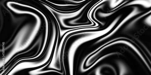 Abstract flowing wave liquid background. Modern black liquify background. Silver metallic background. © Aquarium