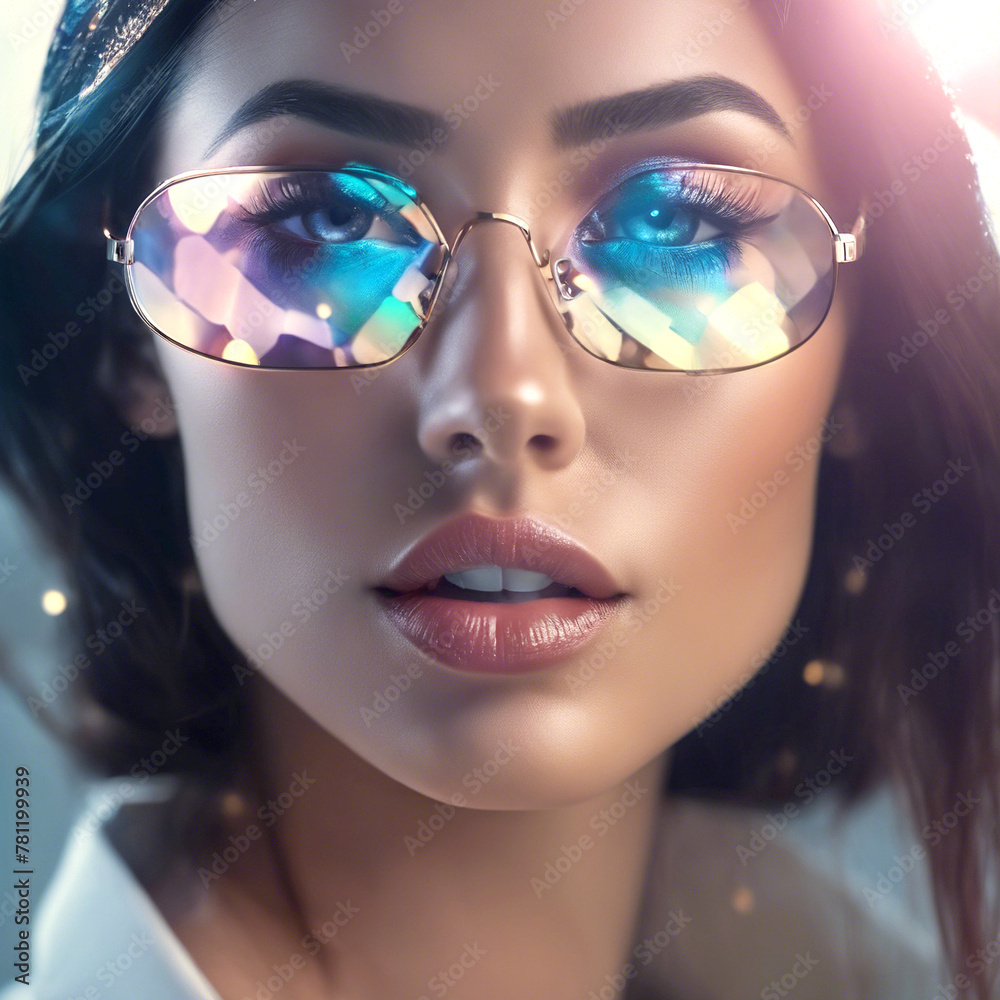 Woman with Sunglasses in Stylish Portrait