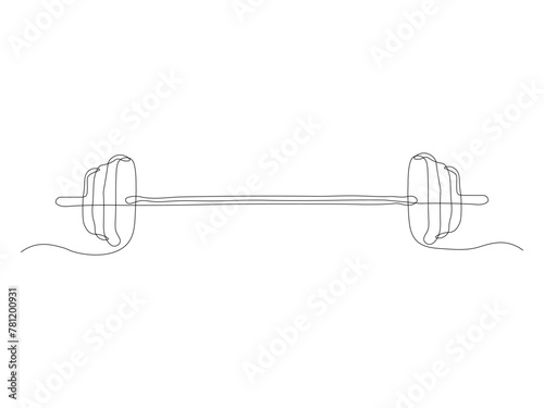 abstract barbell, continuous single line art hand drawing sketch