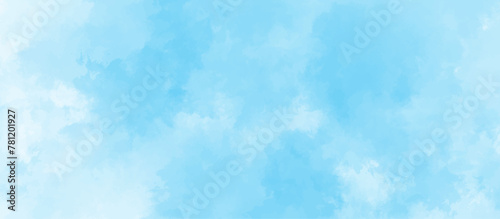 Blue sky with cloud .Beautiful blue sky with white clouds .bright cloud cover in the sun calm clear winter air background .gradient light white background.	
