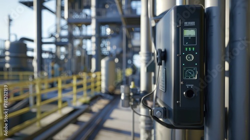 An electronic nose system in a petrochemical plant, monitoring for gas leaks and chemical odors, photo