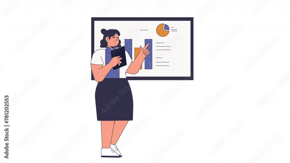 Woman Character Analysis Chart Animation 4K