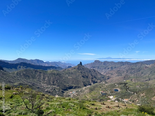 Roque Nublo seen from Mirador de Degollada Becerra