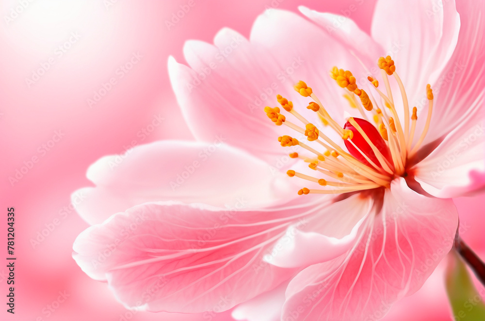 Cherry blossom petals up close, vector style. Generative AI