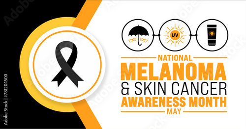 May is National Melanoma Skin Cancer Awareness Month background template. Holiday concept. use to background, banner, placard, card, and poster design template with text inscription and standard color
