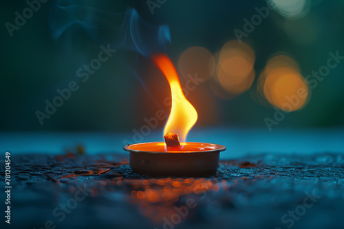 An eternal flame that burns brighter with acts of kindness, symbolizing the enduring power of human photo