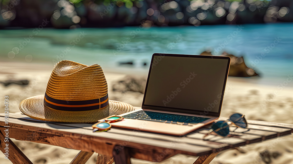 In the Embrace of Summer, Work and Leisure Collide, Where the Digital Nomad Finds Sanctuary by the Sea, Blending Business with the Breeze