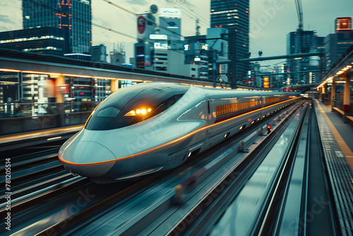 High-Speed Bullet Train: A streamlined, ultra-fast bullet train model, emphasizing aerodynamics and