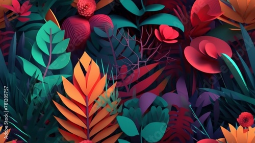 Costa rica inspired tropical foliage wallpaper