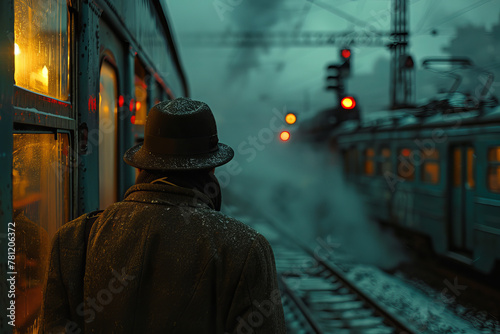 A journey on a train that traverses the timeline, its stops landmarks in history rather than locatio © Oleksandr